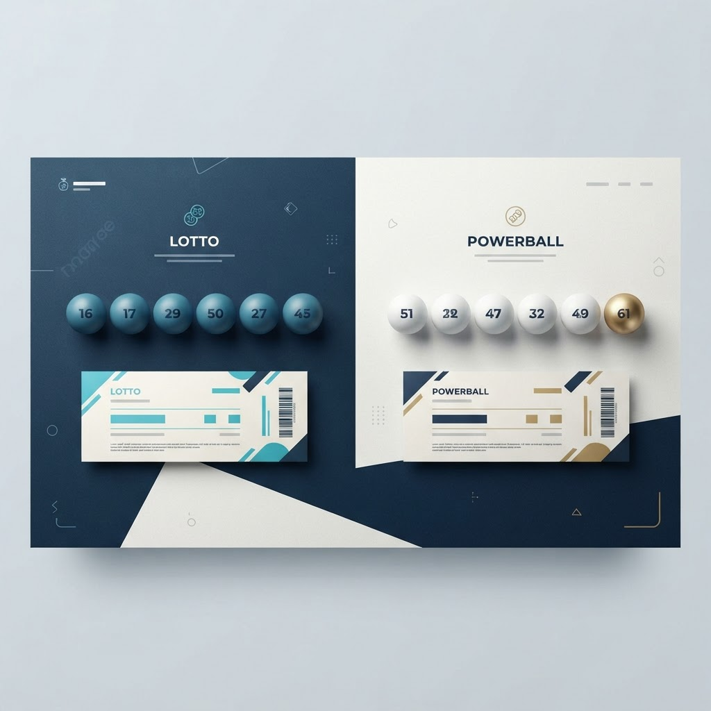 Side-by-side comparison of Lotto and PowerBall number formats